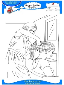 Çocuklar İçin Kuaför Boyama Sayfaları 